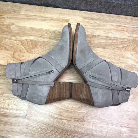 Sam Edelman Ankle Boots Womens 8M Merton Gray Suede Harness - Picture 7 of 15